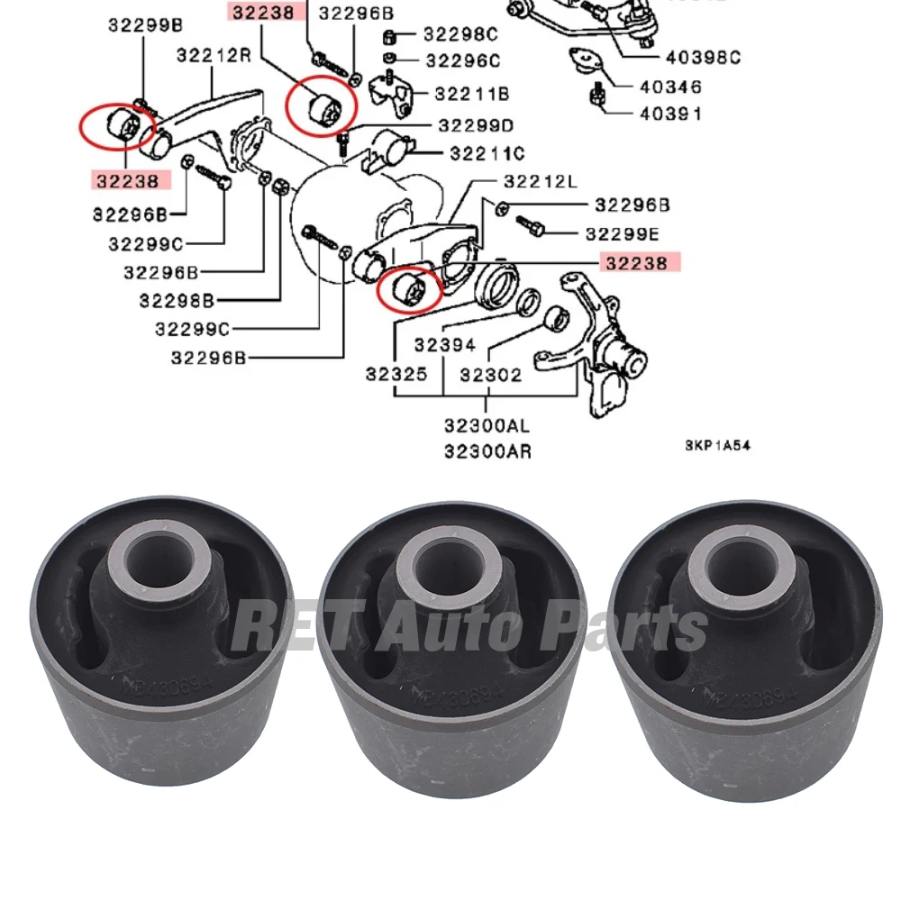 Engine Mount Insulator Front DIFF Mounting Insulator for Mitsubishi Pajero 2 MK2 V20 V30 V40 Nativa Montero Sport 1 L200 Triton K74T K76T MB430694