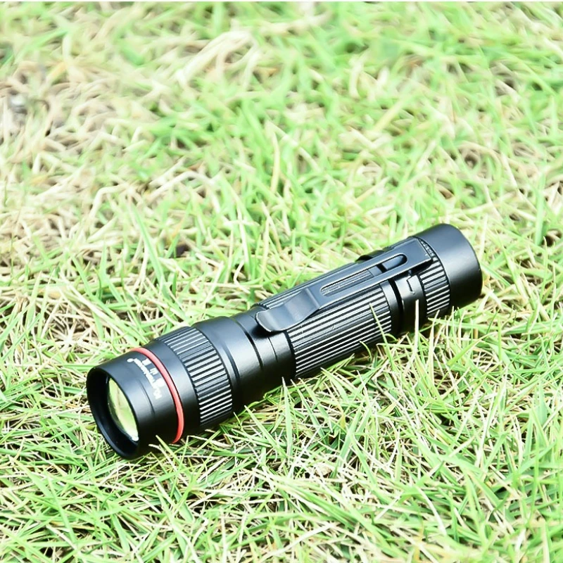 경량 고휘도 미니 LED 손전등, 비상, 야외 및 가정용 휴대 가능, AA 배터리 알루미늄 손전등