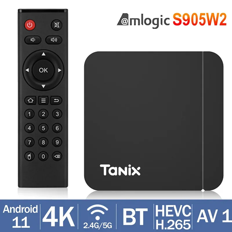 Décodeur TV Amlogic-S905W2 - RNCYN - 4K 60fps AV1 WiFi 2.4 - 4G32G I8