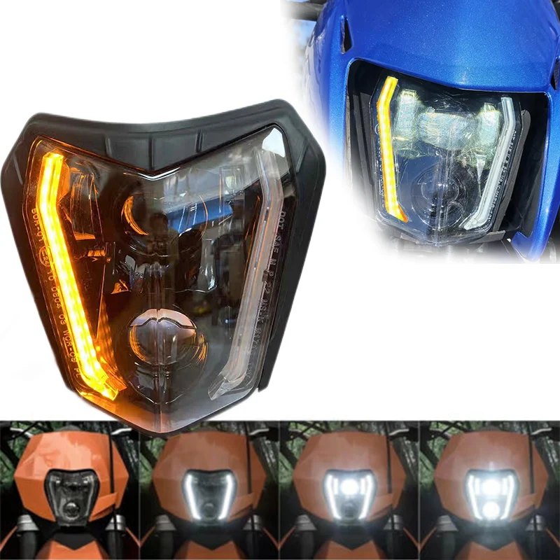 LED Headlight Turn Signal Motorcycle Headlamp For KTM EXC