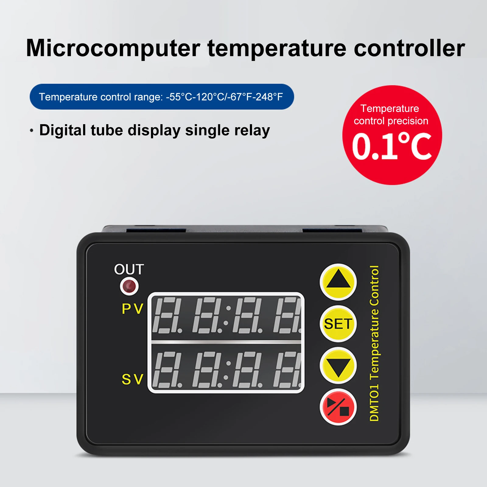 

110V-220V Temperature Controller 2200W Double Digital Display Intelligent Constant Temperature Output Microcomputer Controller