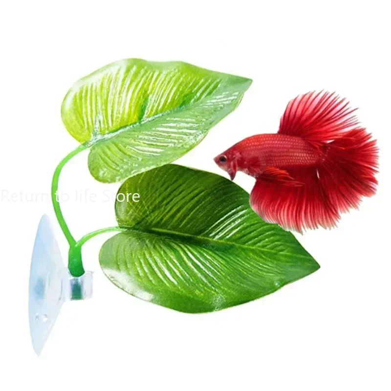 Fish Tank Ornaments Fish Tank Decorations Aquarium Ornaments Artificial Aquarium Plants 1Pc Artificial Aquarium Leaf Plants Decoration Betta Fish Rest Spawning Ornamental Plant Betta Fish Play Relax Hide Leaf Hammock