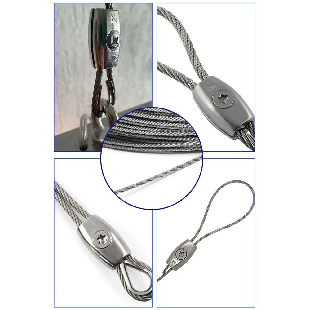 Cable Clip Double Hole Steel Wire Rope Fixing Clip 2/3/4/6/8mm Zinc Alloy Wire Ferrules Easy To Install Durable DIY Cable Clip Hardware