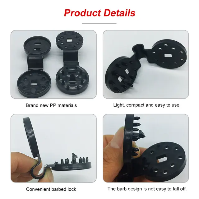 30Db Tarp Clip Nagyteljesítményű Rögzítő Markolat Háló Klip Üvegházhatású Árnyékszövet -Szövet Szorító Műanyag Grommet Kerítés Horog - Image 5