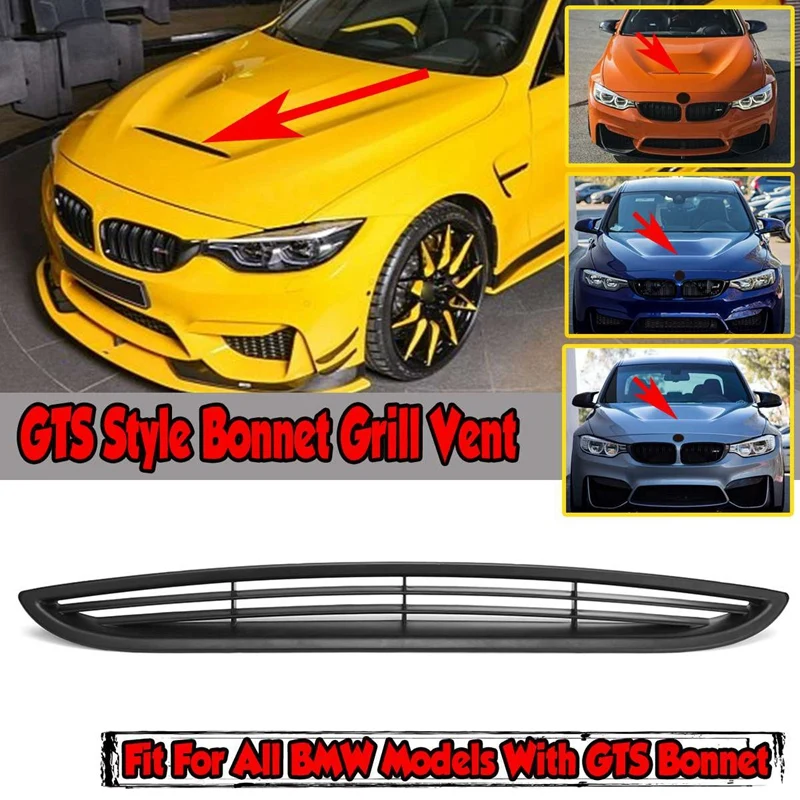 

2X GTS Style Car Bonnet Grill Hood Vent Cover Air Outlet For-BMW E90 E92 E93 F10 F22 G20 G30 F30 F80 F82 F83 M3 M4 M5