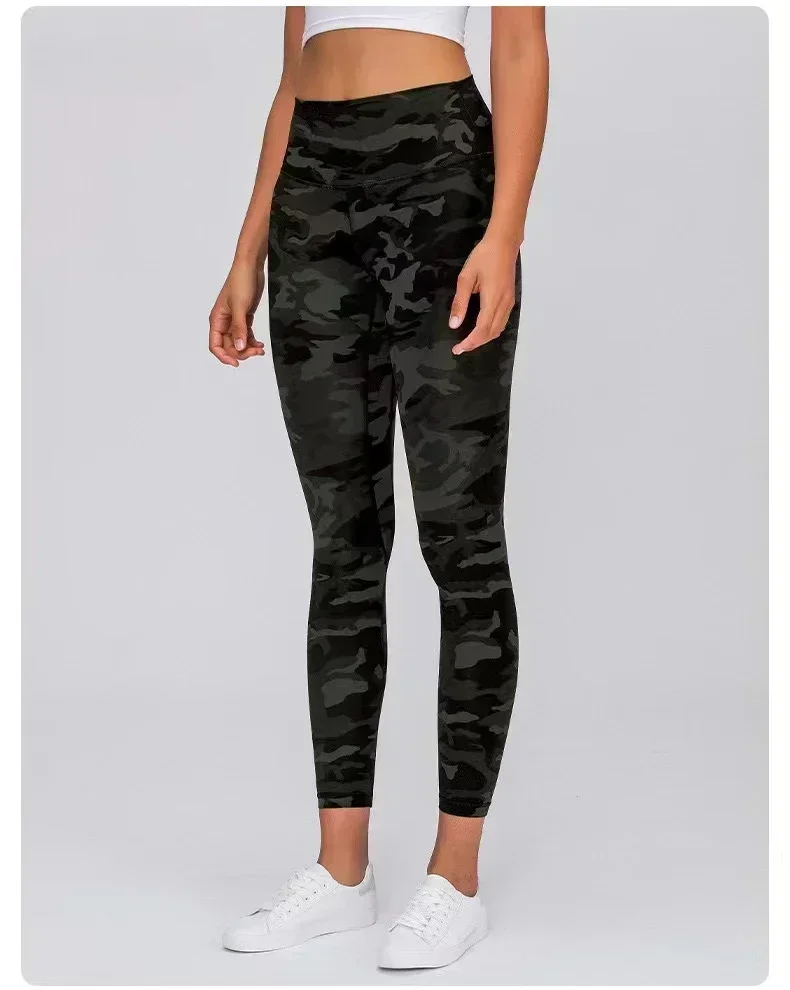 Lemon Women Camouflage High Waist Yoga Leggings Gym Mountaineering Outdoor Fitness Sports Pants Training Running Trousers