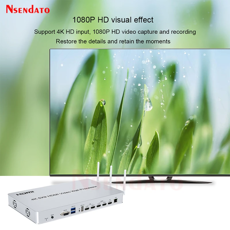 HDMI Video Wall Controller Processor 4K 5x9 1x5 4x1 2x2 4x2 3x3 5X1 Multi Screen HDMI Wall Video Stitching Processor RS232