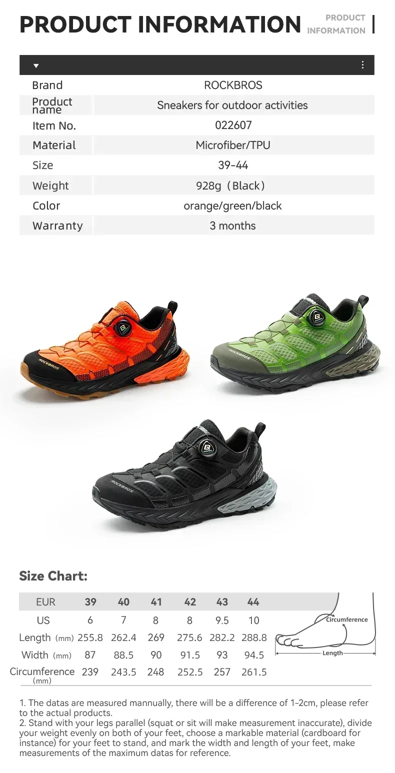 ROCKBROS Sports Shoes Men Cycling Outdoor Activity Footwear Soft Breathable Shoes Women Hiking Climbing Camping Non-slip Sneaker 6