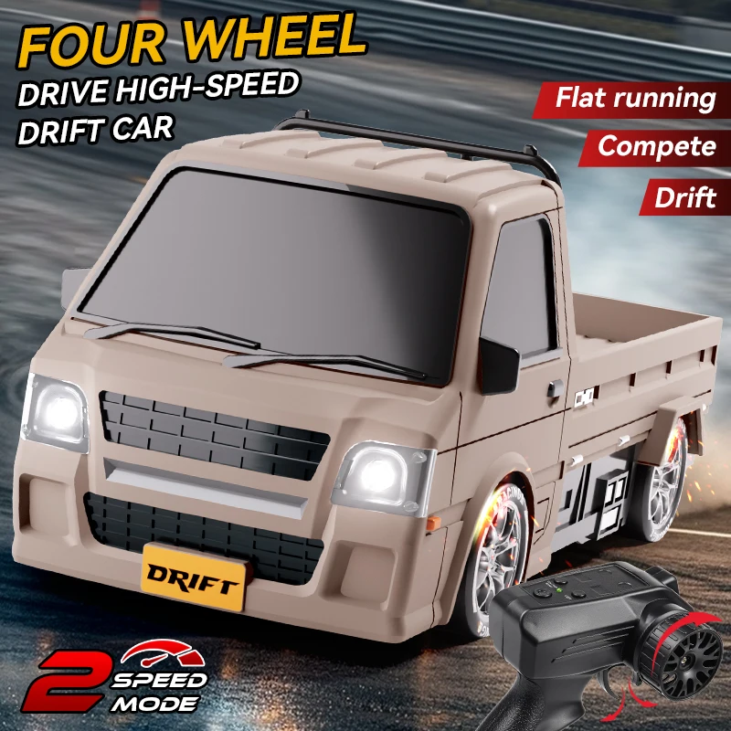 Rc Van 1/24 4wd Drift Remote Control Small Pickup Truck 2.4G Light Racing Electric Remote Control Car Toys for Boys Kids