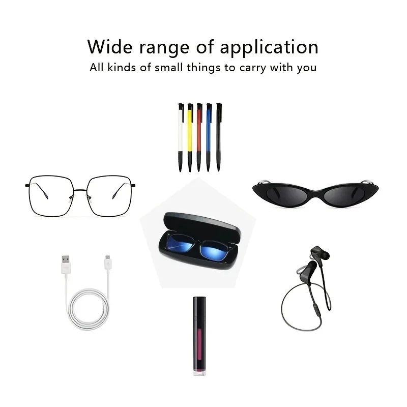 Portable Sunglasses Case with Clip Hard Shell EVA Travel Zipper Carabiner Eye Glasses Protector Accessory