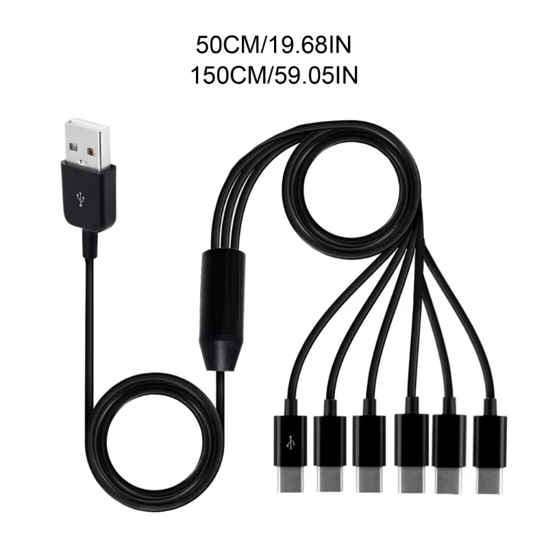 6-in-1 Multi-Device Charging Cable with Micro USB and Type C Connectors
