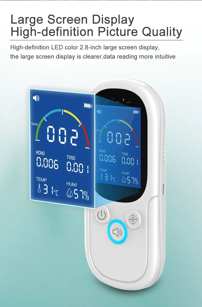 NOYAFA JMS12 Air Quality Monitor Formaldehyde TVOC Meter Portable Sensor Tester