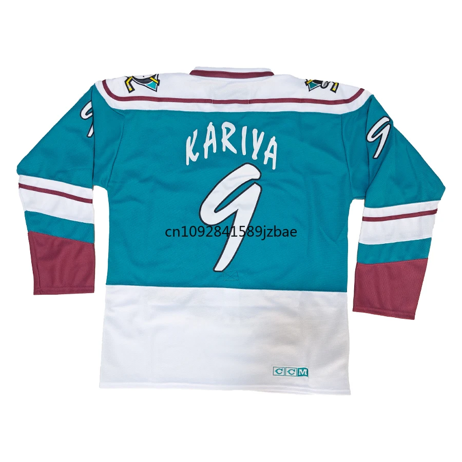 Charlie Conway Jersey 96 Mighty Ducks Jerseys 9 Paul Kariya Jersey 8 Teemu Selanne New Movie Sweater All Stitched Us Size