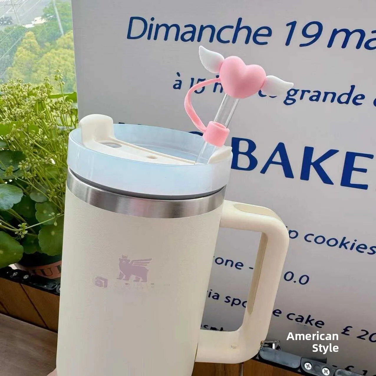  Silicone St Cup Stopper for Stanley St Cup Large Caliber Heat Resistant Love Wings Design Suitable for Girls