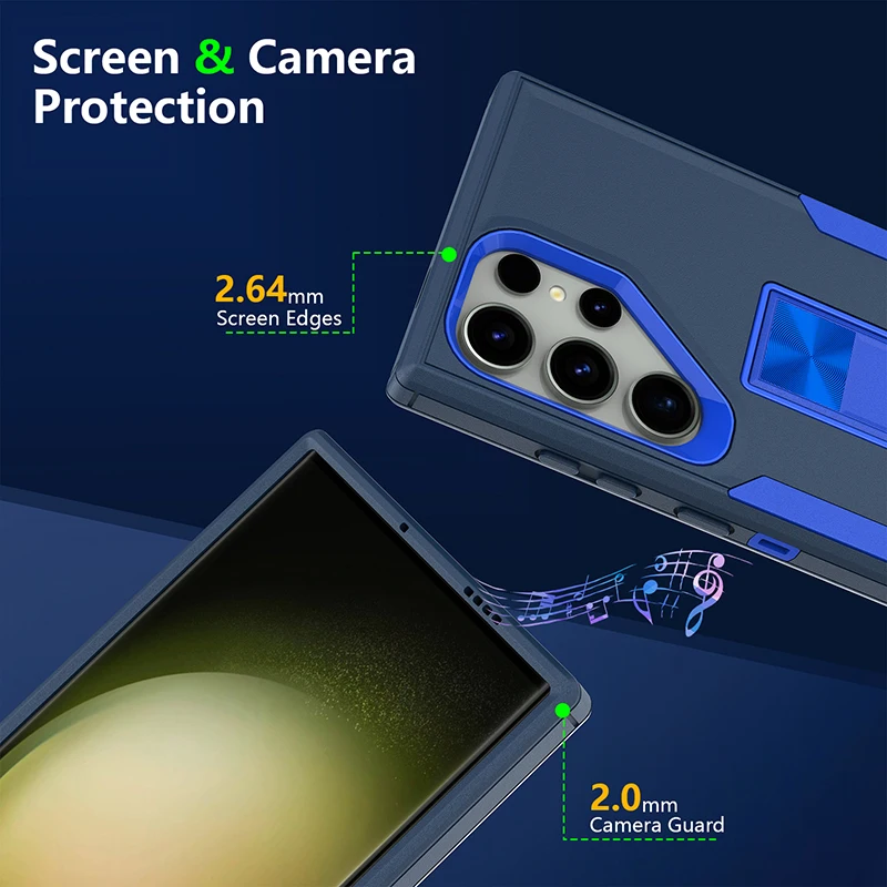 Enhanced Shockproof Heavy Duty Kickstand Phone Case Cover