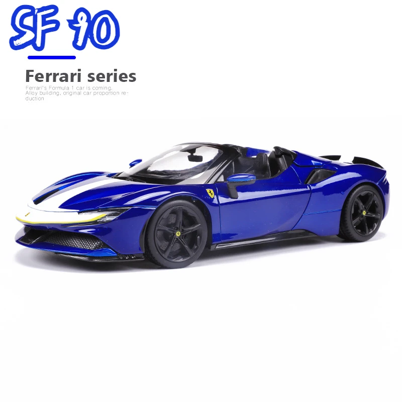 

Bburago 1:18 синий паук Ferrari SF90 Stradale Lloy роскошный автомобиль литые модели игрушек Коллекция Рождественский подарок для детей