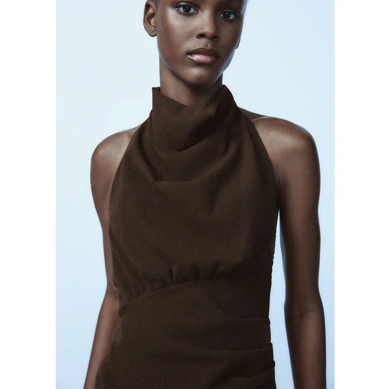 Faionable ort Bal Svel Ne Hanging Vest Women's New Autumn Winter Polyester Fiber 00% Regular Length Top