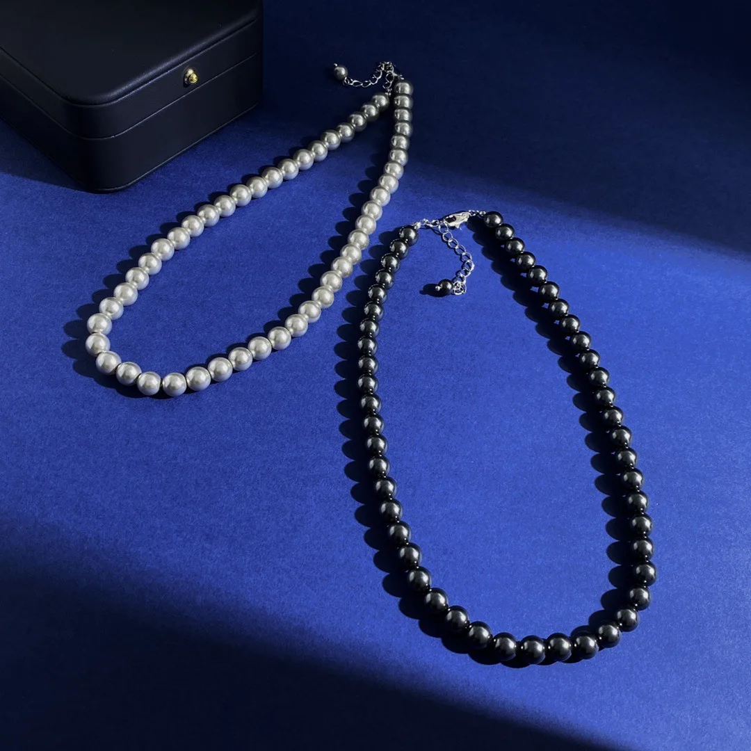 

Классическое модное универсальное серое жемчужное ожерелье