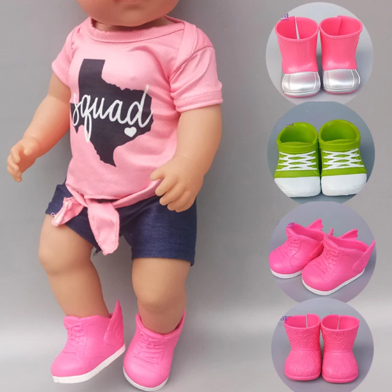 43cm Baby Bona Doll Shoes Boots Green Blue Pink Doll Sneaker Accessories