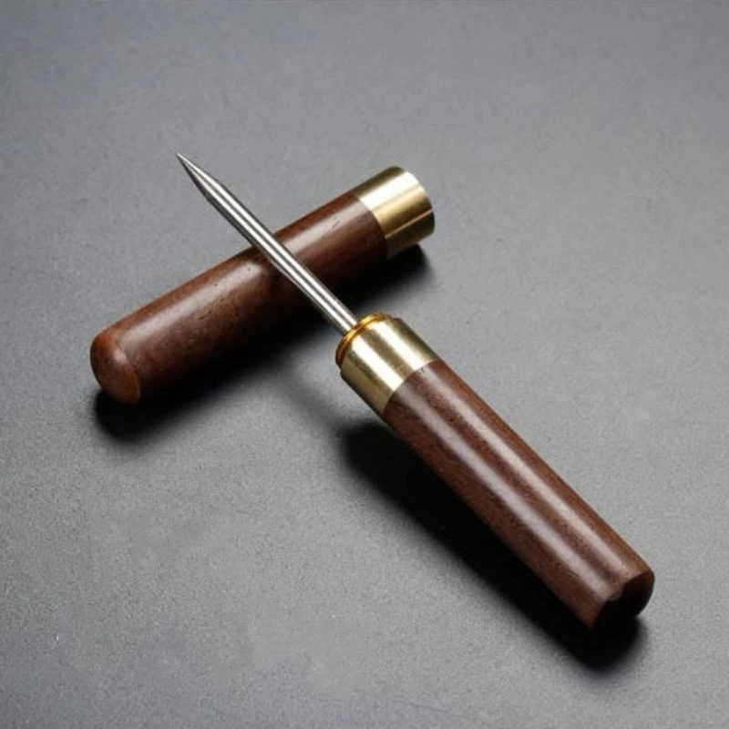 Description Picture 2 of itemStainless Steel Ice Pick with Wooden Handle Manual Ice Carving Tool Home Ice Crushers Ice Cone Bar Bartender Tool Kitchen Tool