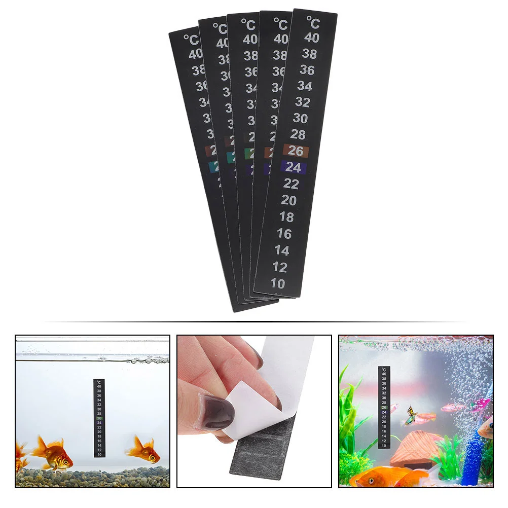 12 Pcs Aquarium Temperature Gauge Fish Tank Sticker Thermometer Strips Liquid Crystal Bowl