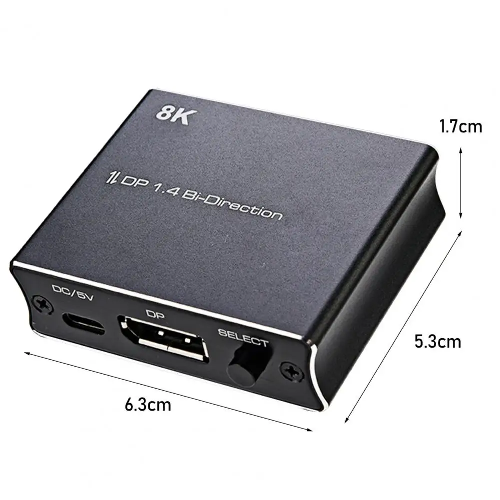 DP Switcher Bi-Direction Audio Extract 8K@30Hz 4K@120Hz DisplayPort 1.4 1X2 2x1 KVM Switch Splitter for Projector images - 6