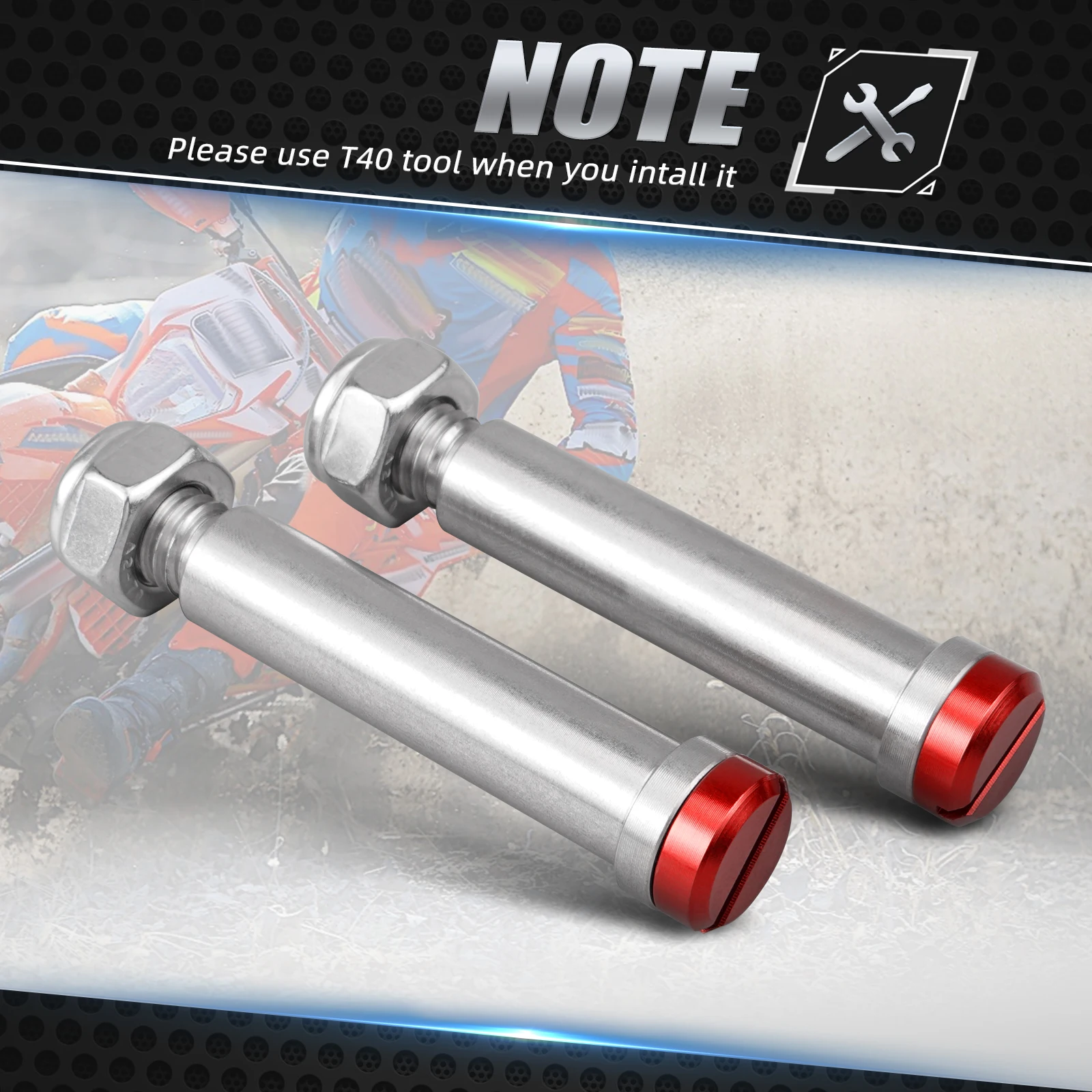 Für Beta RR 300 250 350 390 400 450 480 498 520 NICECNC Bremssattel-Befestigungsstifte Fußrasten-Bolzen Edelstahl Motorrad-Zubehör – Detail 12