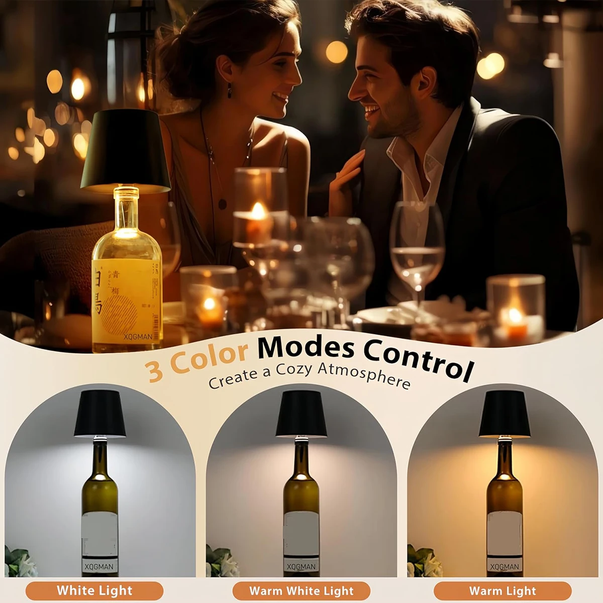 Wireless Touch Control Bottle Table Lamp Adjustable Brightness Night Lights Usb Rechargeable Wine White Light Eye Protection Led led light desk lamp night light led desk lamp