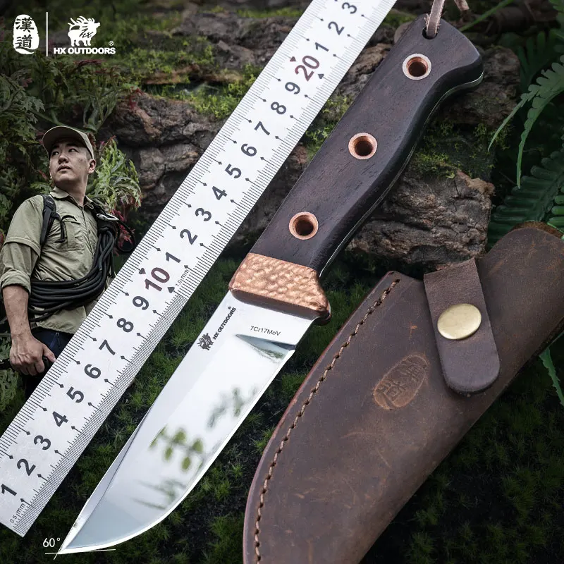 

HX OUTDOORS Babylon 7CR17 Mirror Blade 58HRC Full Tang Camping Hunting Knives Army Survival Tourist Knife Hiking Outdoor Tools