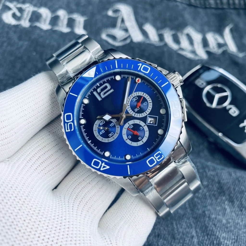 

mens watch rotatable ceramic ring automatic mechanical steel strap