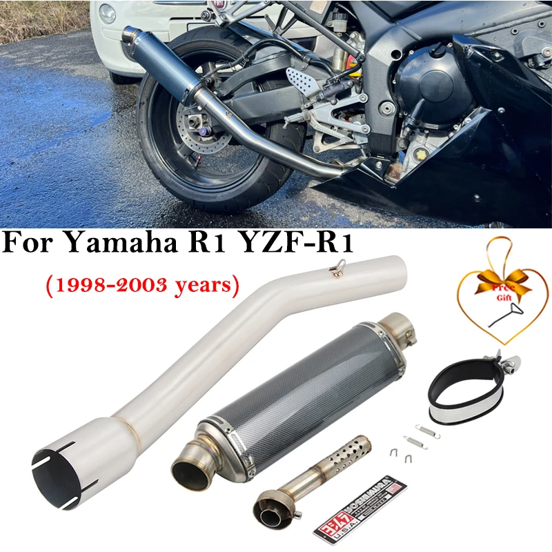 

Для YAMAHA R1 YZF-R1 1998 1999 2000 2001 2002 2003 системы выхлопных газов для скутеров и мотоциклов глушитель DB Killer Средний соединительный трубопровод