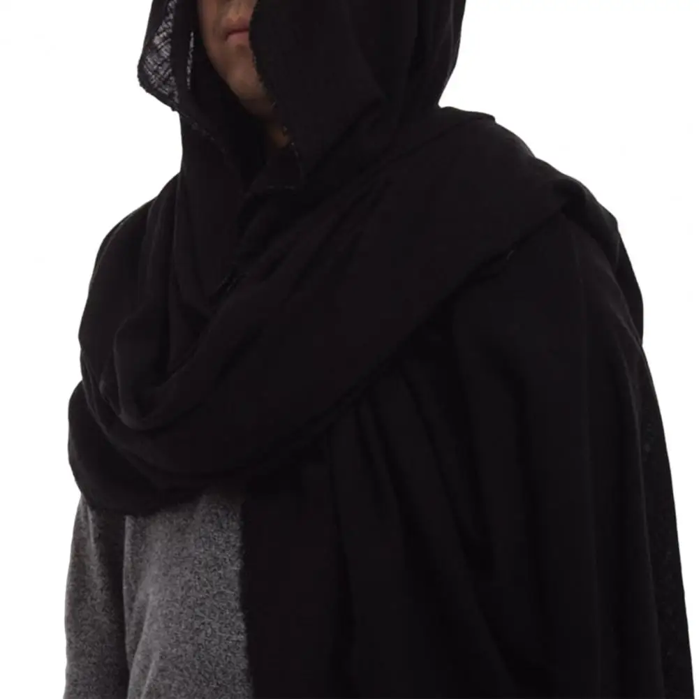 Men Scarf Vintage Soft Fabric Comfortable Breathable Solid Color Keep Warm Spring Male Hood Cloak Medieval Men Scarf Vintage Soft Fabric Comfortable Breathable Solid Color Keep Warm Spring Male Hood Cloak Medieval Costume for Banquet Mallzona