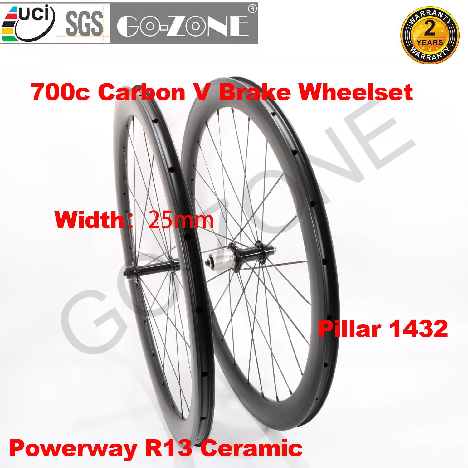 

Carbon 700c Wheelset Clincher Tubeless Tubular Rim Brake New Powerway R13 Ceramic Hubs High TG Carbon Road Rim Brake wheelset