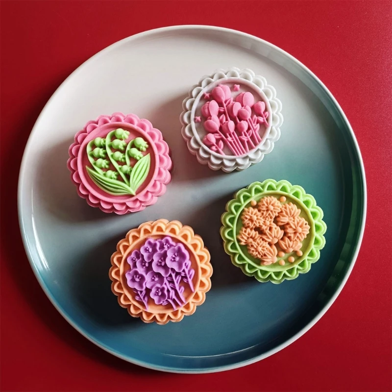 

Tulip-Mooncake Mold Mid-autumn Mooncake Press Molds Hand-pressed Mooncake Dessert Mold Diy Mooncake Puff-Pastry Press