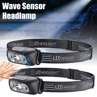 Mini Rechargeable Sensor Headlamp Waterproof Work Light Built-in Battery USB Rechargeable Head Flashlight Camping Search Light