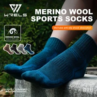 WRELS chaussettes thermiques en laine mérinos hiver chaud Ski randonnée snowboard escalade Compression chaussettes de sport chaussettes en laine mérinos épaisse 1