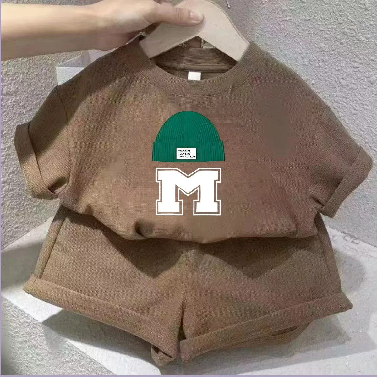 طقم ملابس صيفي للأطفال البنات مكون من قطعتين: تي ش...