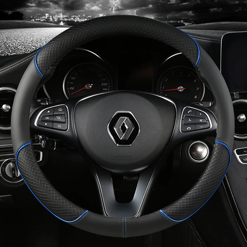 PU Leather Car Steering Wheel Cover For Renault Scenic Clio Laguna 2 3 4 5 Kangoo Fluence Megane Trafic Talisman Twingo Kaptur steering wheel cover