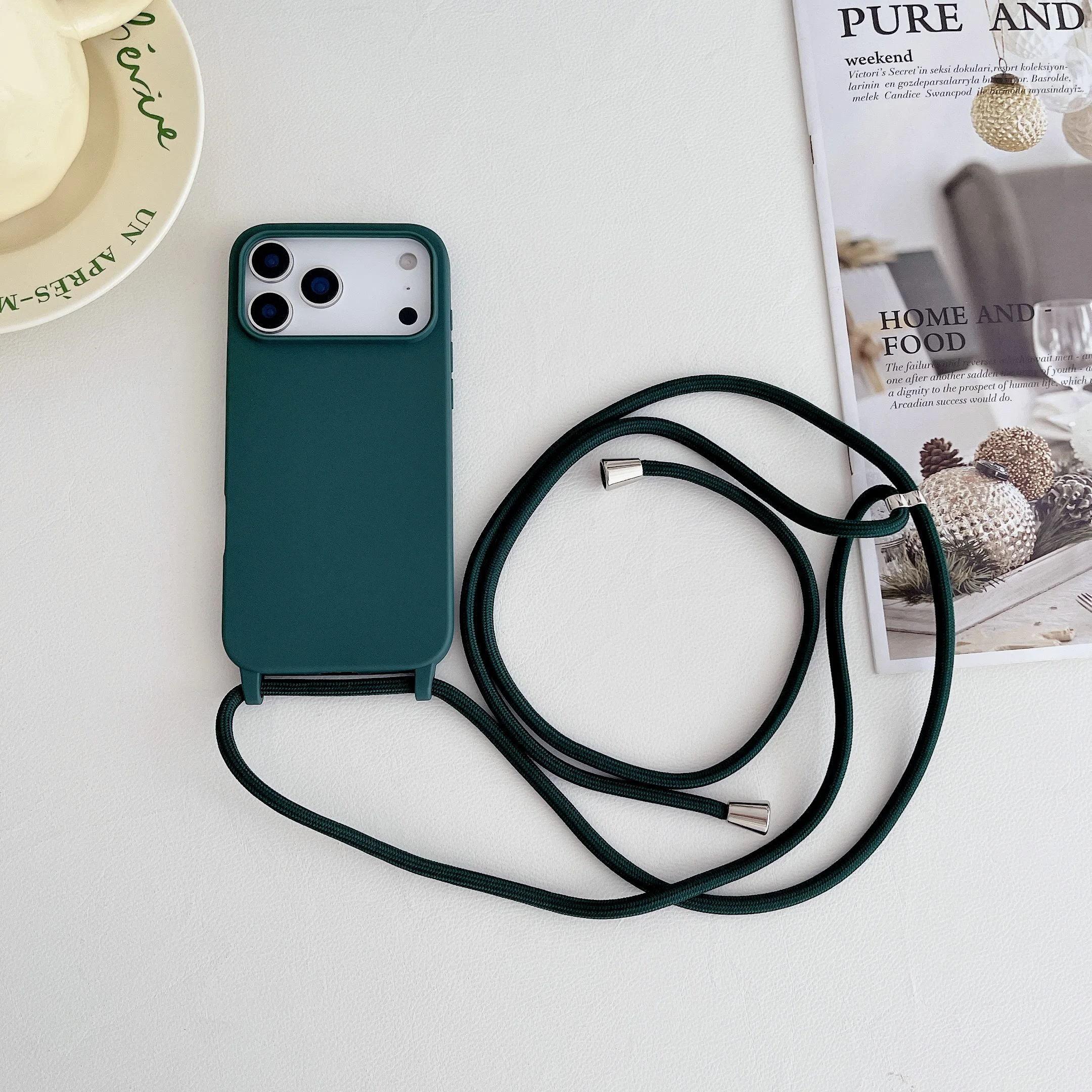 Crossbody Lanyard Cord Silicone Phone Case with Necklace Strap