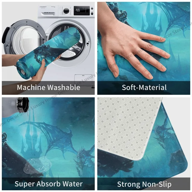 A World Of Warcraft Nem Csúszós Ajtófajta Fürdőszőnyeg Szőnyegszőnyeg Szőnyeg Bejárat Ajtó Otthoni Dekoratív - Image 6