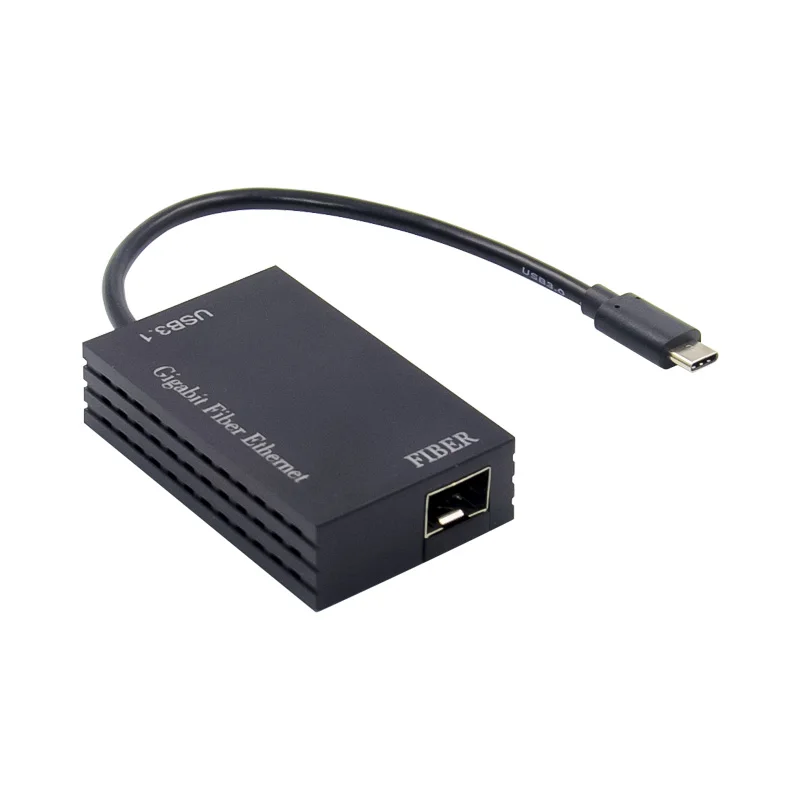 Type c GIGABIT SFP Ethernet Fiber Adapter usb3.1 to 1000M network card lan usb 3.1 ethernet RTL8153 chip linux External Laptop