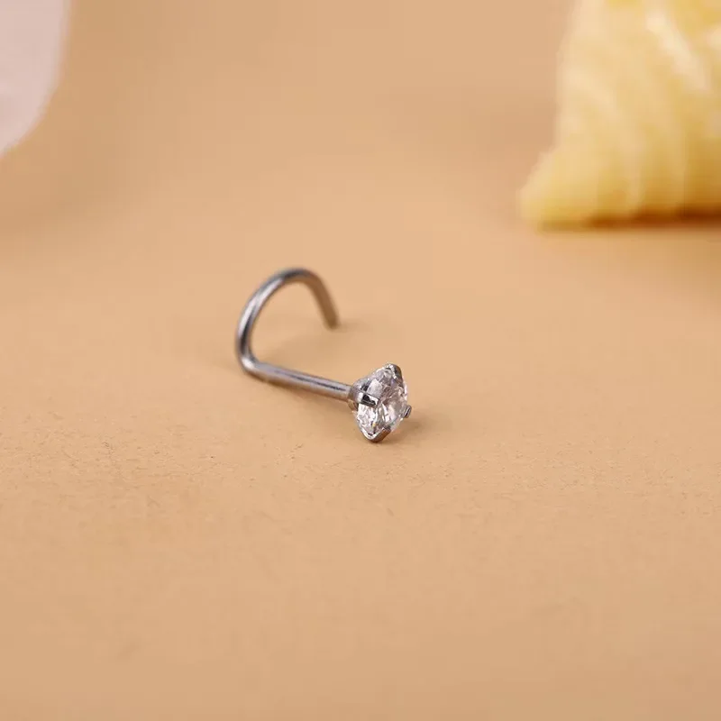 Piercing Jewelry Nose Studs Body Piercing Jewelry Body Jewelry 10 Pcs 1.2/2/2.5/3MM CZ Zircon Stainless Steel Screw I L Shaped Bone for Woman Man 20G