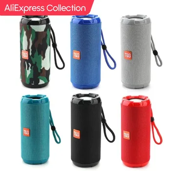 AliExpress Collection 소형 휴대용 무선 블루투스 스피커, 더블 스피커 카드, 가정용 야외 시끄러운 서브우퍼 지지대, FM 라디오 TF