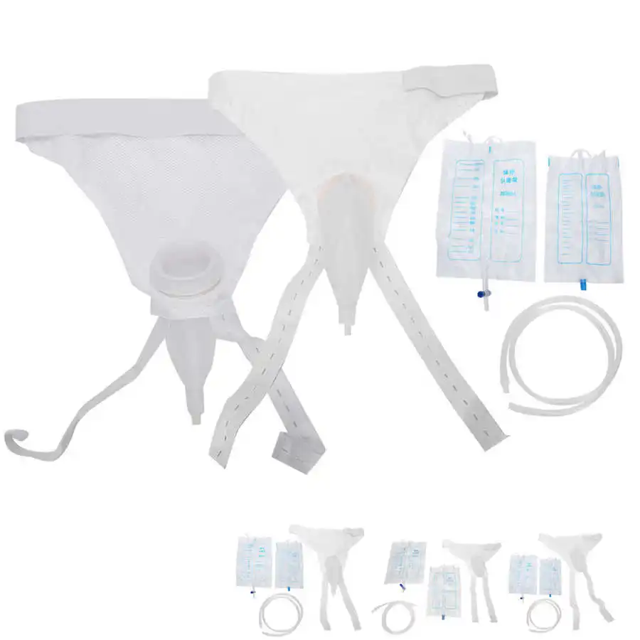 1000ml/2000ml Urine Collection Bag Silicone Urinal Backflow Prevention Elastic Waist Reusable Leakage Proof Elder Urine Funnel male urine collector