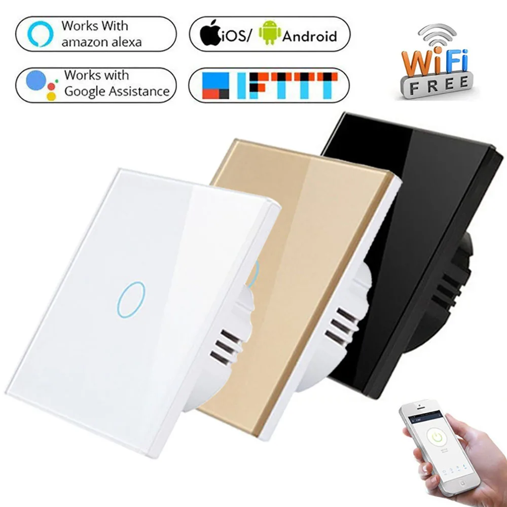 Wifi Wireless Remote Wall Switch Voice Control Touch Sensor Led Light