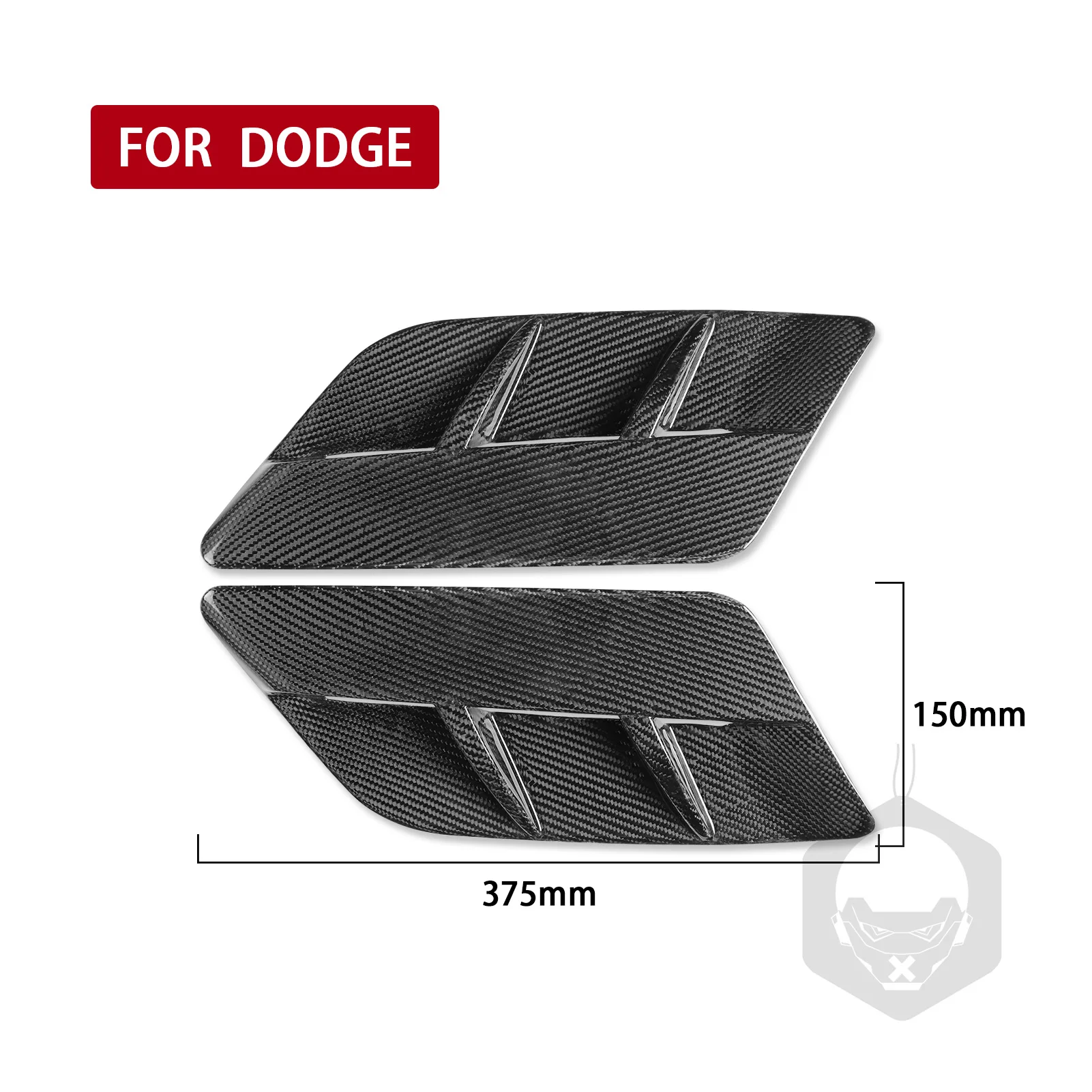 Engine Hood Air Outlet Vent Tuyere Cover For Dodge Challenger 2015-2020 Real Carbon Fiber Trim Car Interior Refit Accessory