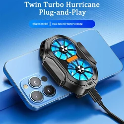 Dual Fan Rechargeable Mobile Phone Radiator with Large Air Volume and Back Clamp (FS01 Plug - in Black)