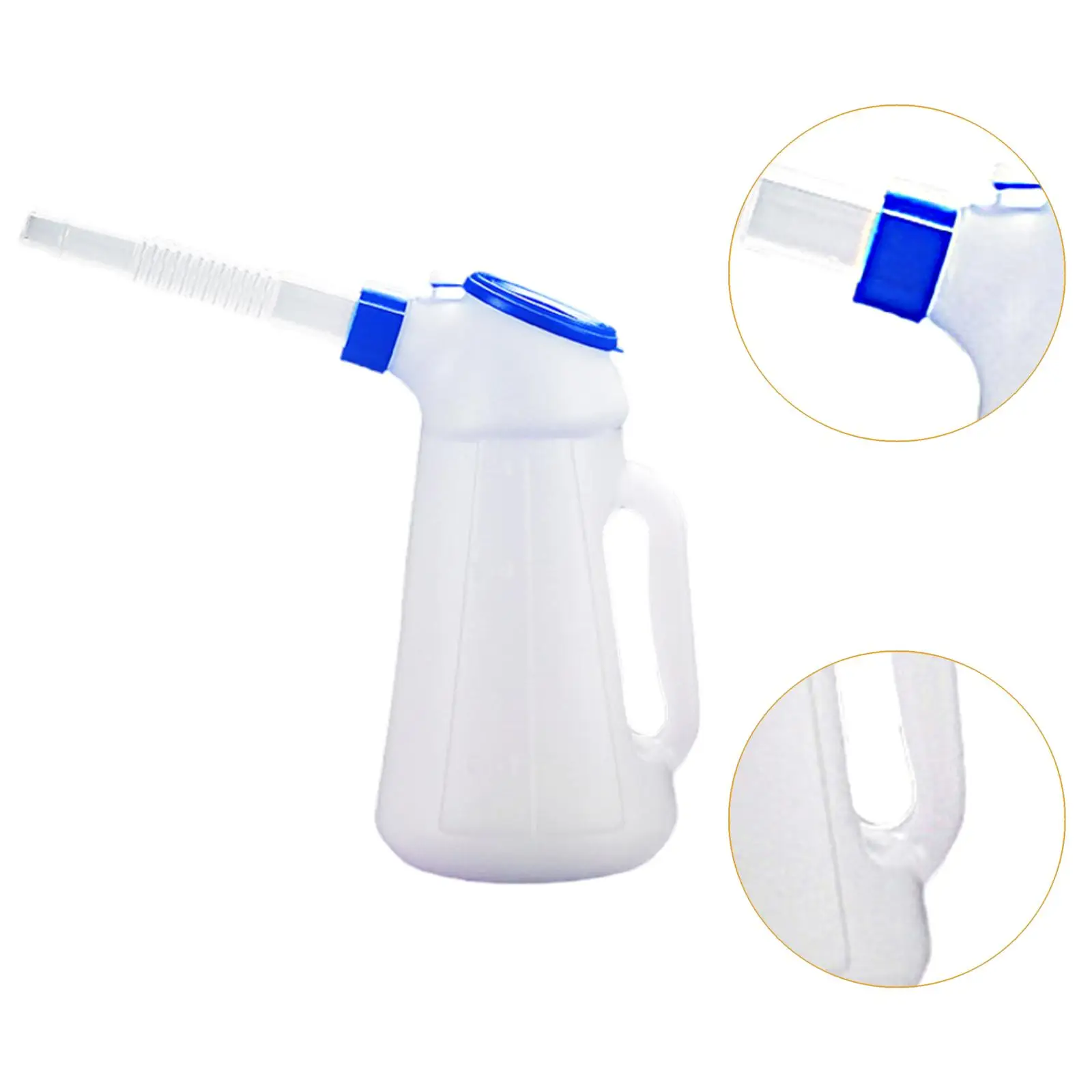 Oil Measuring Jug 1.2L-5L Oil Measuring Jug with Long spout Dust Lid Leakproof Automotive Oil Dispenser Pot Container Storage Can with Scale