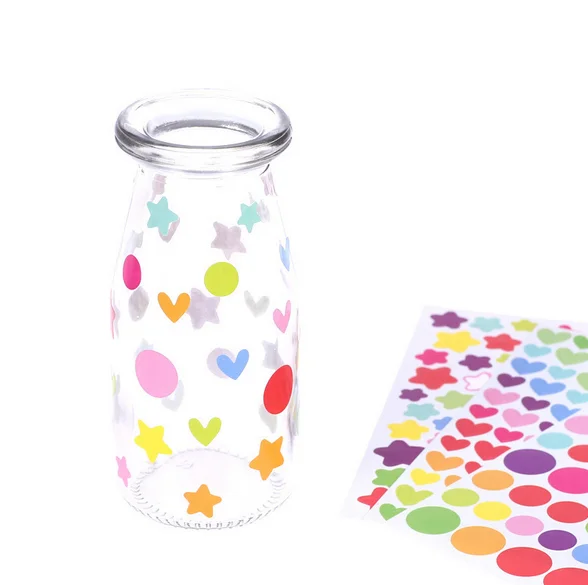 6pcs/lot Cute Kawaii Heart Dot Sticker For Photo Album Decoration Supplie DIY Sticker Lovely Star Stickers For Scrapbooking DDJ decorative stickers kawaii stickers