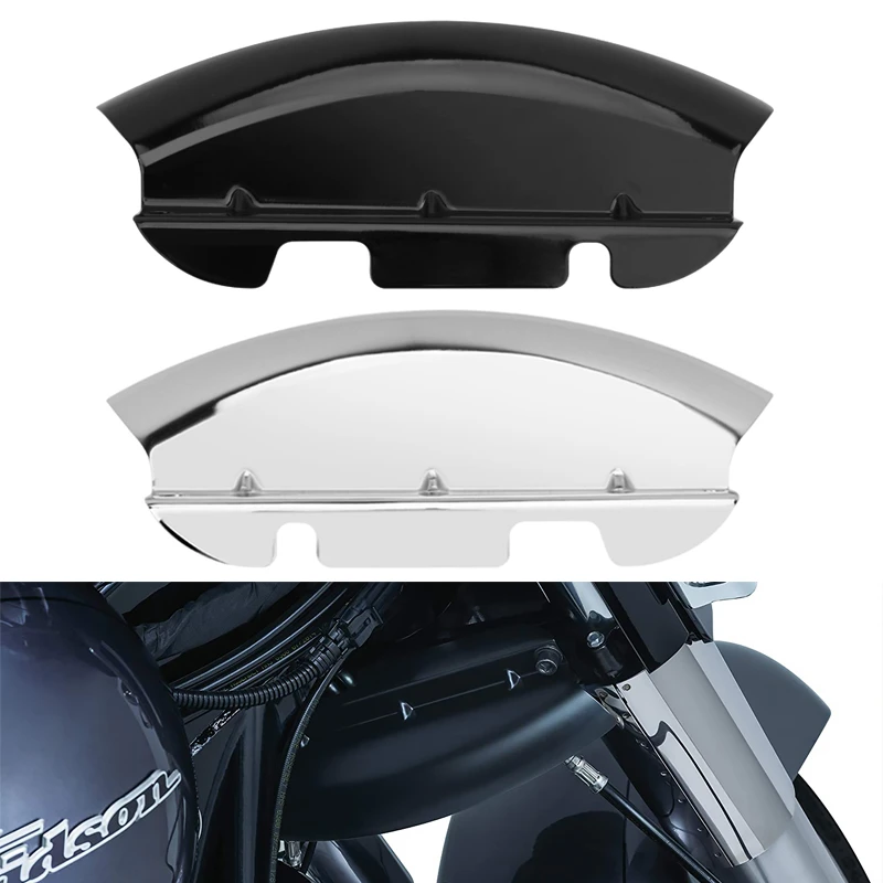 Black Chrome Lower Triple Tree Wind Deflector For Harley Touring Street